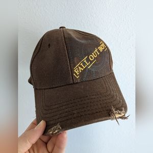 Fall Out Boy brown hat distressed band hat 2000s band hat
